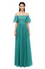 ColsBM Ingrid Emerald Green Bridesmaid Dresses Half Backless Glamorous A-line Strapless Short Sleeve Pleated