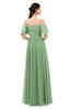 ColsBM Ingrid Fair Green Bridesmaid Dresses Half Backless Glamorous A-line Strapless Short Sleeve Pleated