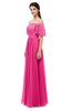 ColsBM Ingrid Fandango Pink Bridesmaid Dresses Half Backless Glamorous A-line Strapless Short Sleeve Pleated
