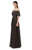 ColsBM Ingrid Fudge Brown Bridesmaid Dresses Half Backless Glamorous A-line Strapless Short Sleeve Pleated