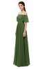 ColsBM Ingrid Garden Green Bridesmaid Dresses Half Backless Glamorous A-line Strapless Short Sleeve Pleated
