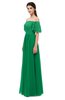 ColsBM Ingrid Green Bridesmaid Dresses Half Backless Glamorous A-line Strapless Short Sleeve Pleated