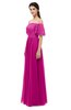ColsBM Ingrid Hot Pink Bridesmaid Dresses Half Backless Glamorous A-line Strapless Short Sleeve Pleated