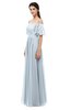 ColsBM Ingrid Illusion Blue Bridesmaid Dresses Half Backless Glamorous A-line Strapless Short Sleeve Pleated
