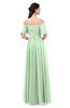 ColsBM Ingrid Light Green Bridesmaid Dresses Half Backless Glamorous A-line Strapless Short Sleeve Pleated