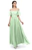 ColsBM Ingrid Light Green Bridesmaid Dresses Half Backless Glamorous A-line Strapless Short Sleeve Pleated