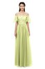 ColsBM Ingrid Lime Sherbet Bridesmaid Dresses Half Backless Glamorous A-line Strapless Short Sleeve Pleated