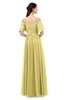ColsBM Ingrid Misted Yellow Bridesmaid Dresses Half Backless Glamorous A-line Strapless Short Sleeve Pleated