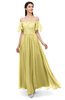 ColsBM Ingrid Misted Yellow Bridesmaid Dresses Half Backless Glamorous A-line Strapless Short Sleeve Pleated