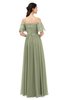 ColsBM Ingrid Moss Green Bridesmaid Dresses Half Backless Glamorous A-line Strapless Short Sleeve Pleated