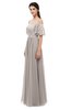ColsBM Ingrid Mushroom Bridesmaid Dresses Half Backless Glamorous A-line Strapless Short Sleeve Pleated