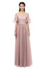 ColsBM Ingrid Nectar Pink Bridesmaid Dresses Half Backless Glamorous A-line Strapless Short Sleeve Pleated