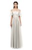 ColsBM Ingrid Off White Bridesmaid Dresses Half Backless Glamorous A-line Strapless Short Sleeve Pleated