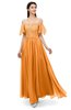 ColsBM Ingrid Orange Bridesmaid Dresses Half Backless Glamorous A-line Strapless Short Sleeve Pleated