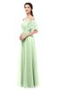 ColsBM Ingrid Pale Green Bridesmaid Dresses Half Backless Glamorous A-line Strapless Short Sleeve Pleated