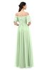 ColsBM Ingrid Pale Green Bridesmaid Dresses Half Backless Glamorous A-line Strapless Short Sleeve Pleated