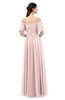 ColsBM Ingrid Pastel Pink Bridesmaid Dresses Half Backless Glamorous A-line Strapless Short Sleeve Pleated