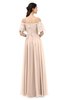 ColsBM Ingrid Peach Puree Bridesmaid Dresses Half Backless Glamorous A-line Strapless Short Sleeve Pleated