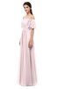 ColsBM Ingrid Petal Pink Bridesmaid Dresses Half Backless Glamorous A-line Strapless Short Sleeve Pleated