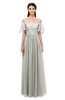 ColsBM Ingrid Platinum Bridesmaid Dresses Half Backless Glamorous A-line Strapless Short Sleeve Pleated