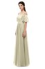 ColsBM Ingrid Putty Bridesmaid Dresses Half Backless Glamorous A-line Strapless Short Sleeve Pleated