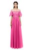 ColsBM Ingrid Rose Pink Bridesmaid Dresses Half Backless Glamorous A-line Strapless Short Sleeve Pleated