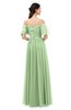 ColsBM Ingrid Sage Green Bridesmaid Dresses Half Backless Glamorous A-line Strapless Short Sleeve Pleated
