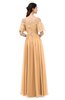 ColsBM Ingrid Salmon Buff Bridesmaid Dresses Half Backless Glamorous A-line Strapless Short Sleeve Pleated