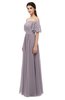ColsBM Ingrid Sea Fog Bridesmaid Dresses Half Backless Glamorous A-line Strapless Short Sleeve Pleated