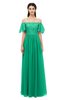 ColsBM Ingrid Sea Green Bridesmaid Dresses Half Backless Glamorous A-line Strapless Short Sleeve Pleated