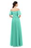 ColsBM Ingrid Seafoam Green Bridesmaid Dresses Half Backless Glamorous A-line Strapless Short Sleeve Pleated