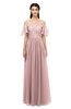 ColsBM Ingrid Silver Pink Bridesmaid Dresses Half Backless Glamorous A-line Strapless Short Sleeve Pleated