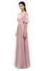ColsBM Ingrid Silver Pink Bridesmaid Dresses Half Backless Glamorous A-line Strapless Short Sleeve Pleated