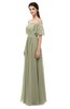 ColsBM Ingrid Sponge Bridesmaid Dresses Half Backless Glamorous A-line Strapless Short Sleeve Pleated
