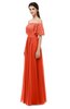 ColsBM Ingrid Tangerine Tango Bridesmaid Dresses Half Backless Glamorous A-line Strapless Short Sleeve Pleated