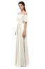ColsBM Ingrid Whisper White Bridesmaid Dresses Half Backless Glamorous A-line Strapless Short Sleeve Pleated