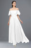 ColsBM Ingrid White Bridesmaid Dresses Half Backless Glamorous A-line Strapless Short Sleeve Pleated