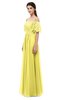 ColsBM Ingrid Yellow Iris Bridesmaid Dresses Half Backless Glamorous A-line Strapless Short Sleeve Pleated