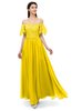 ColsBM Ingrid Yellow Bridesmaid Dresses Half Backless Glamorous A-line Strapless Short Sleeve Pleated
