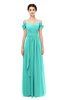 ColsBM Skylar Blue Turquoise Bridesmaid Dresses Spaghetti Sexy Zip up Floor Length A-line Pleated