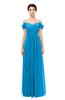 ColsBM Skylar Cornflower Blue Bridesmaid Dresses Spaghetti Sexy Zip up Floor Length A-line Pleated