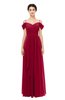 ColsBM Skylar Dark Red Bridesmaid Dresses Spaghetti Sexy Zip up Floor Length A-line Pleated