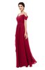ColsBM Skylar Dark Red Bridesmaid Dresses Spaghetti Sexy Zip up Floor Length A-line Pleated