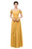 ColsBM Skylar Golden Cream Bridesmaid Dresses Spaghetti Sexy Zip up Floor Length A-line Pleated