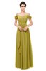 ColsBM Skylar Golden Olive Bridesmaid Dresses Spaghetti Sexy Zip up Floor Length A-line Pleated