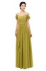 ColsBM Skylar Golden Olive Bridesmaid Dresses Spaghetti Sexy Zip up Floor Length A-line Pleated