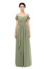 ColsBM Skylar Moss Green Bridesmaid Dresses Spaghetti Sexy Zip up Floor Length A-line Pleated