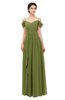 ColsBM Skylar Olive Green Bridesmaid Dresses Spaghetti Sexy Zip up Floor Length A-line Pleated