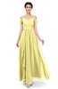 ColsBM Skylar Pastel Yellow Bridesmaid Dresses Spaghetti Sexy Zip up Floor Length A-line Pleated