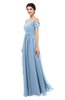 ColsBM Skylar Sky Blue Bridesmaid Dresses Spaghetti Sexy Zip up Floor Length A-line Pleated